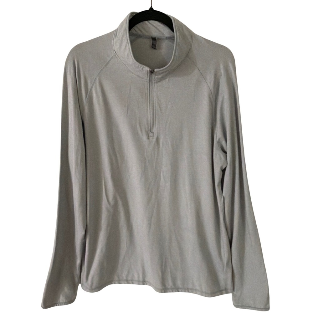 Soybu Mens Alrge Gray Quarter Zip Pullover Long Sleeve Athletic Shirt
